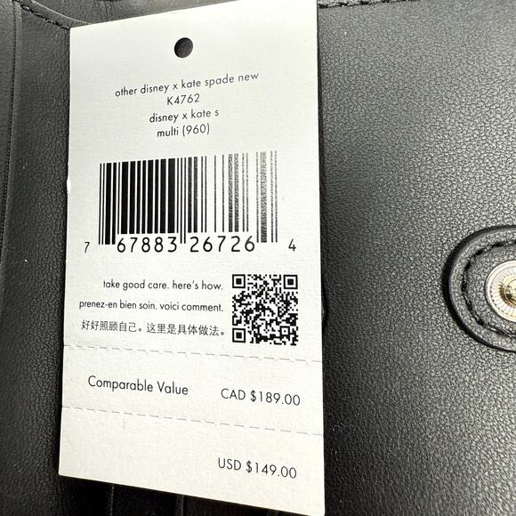 Disney x Kate Spade Minnie Mouse Small Slim Bifold Wallet NWT Polka Dot - Picture 3 of 13